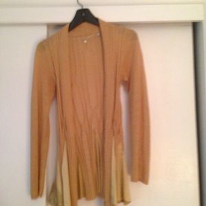 Anthropologie knitted and knotted gold sweater